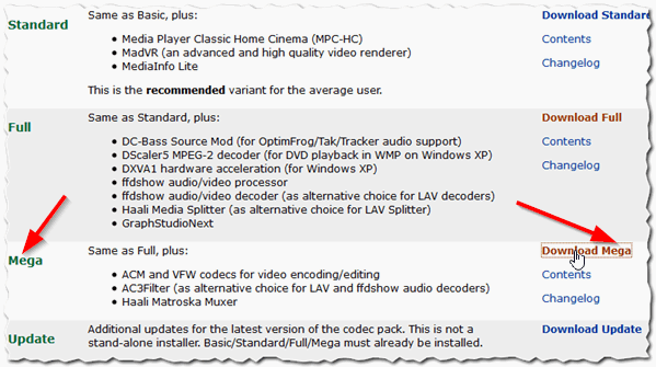 не воспроизводится видео на компьютере - Mega набор кодеков
