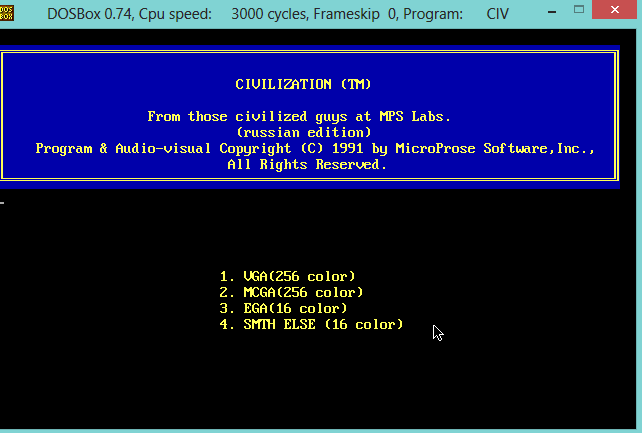 2014-03-16 18_49_39-DOSBox 0.74, Cpu speed_     3000 cycles, Frameskip  0, Program_      CIV