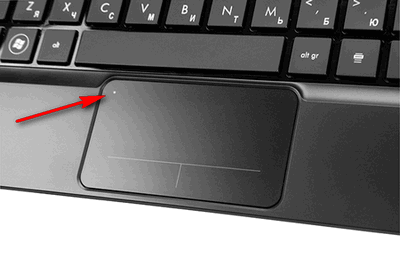 Ноутбук HP - кнопка выключения тачпада (слева, сверху)