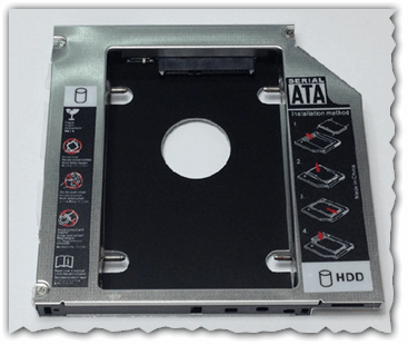 Рис. 3. Universal 12.7mm SATA to SATA 2nd Aluminum Hard Disk Drive HDD Caddy for Laptop Notebook