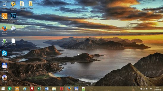 Рис. 4. Windows 8 (8.1) - рабочий стол