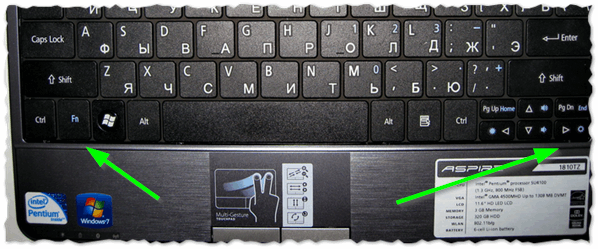 Рис. 1. Клавиатура ноутбука Acer.