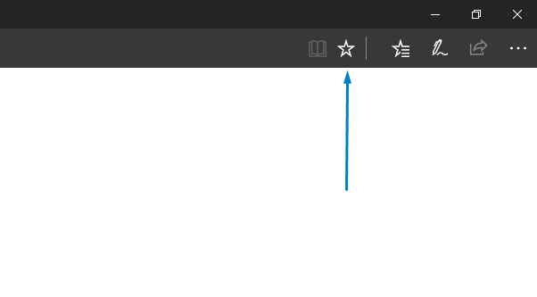Значок в виде звёздочки в Microsoft Edge для добавления страницы в закладки