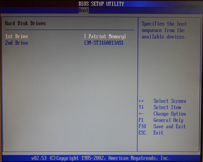 Назначение в BIOS флешки в качестве первого загрузочного диска