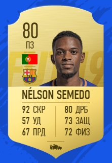 Карточка игрока Нельсона Семеду в FIFA 19