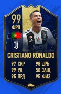 Карточка игрока Криштиану Роналду в FIFA 19