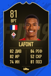 Карточка игрока Албана Лафона в FIFA 19