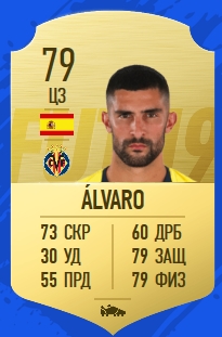 Карточка игрока Альваро в FIFA 19