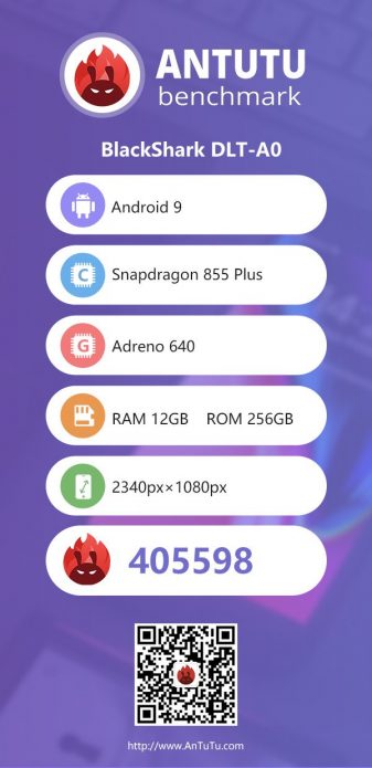 Результат тестирования Xiaomi Black Shark 2 Pro в Antutu