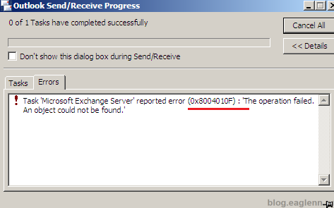 0x8004010F: Outlook data file cannot be accessed